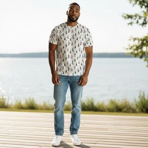 Waimea Men's White Sailboat Print T Shirt Size Large NWT